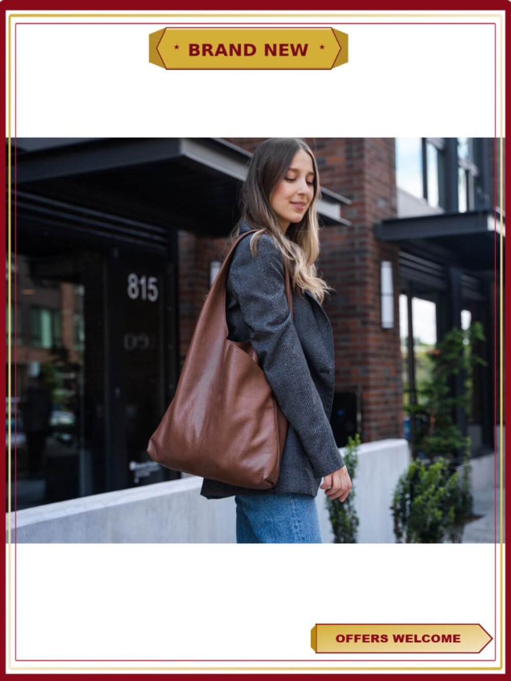Leather Tote Bag Women's Shoulder Handbag Multipurpose Travel Shopping Hobo